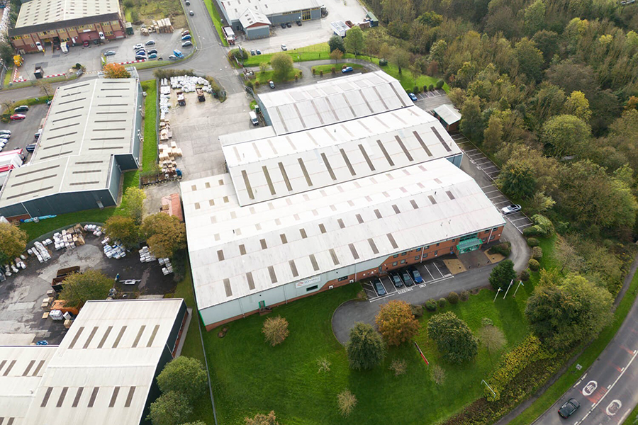 A birds-eye view of Soyang Europe's facility in Accrington, Lancashire