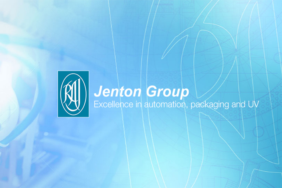 Jenton International's logo with a pale blue background